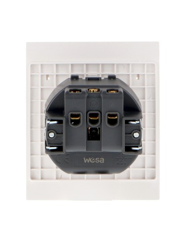 Einbausteckdose Typ Schuko mit Deckel Ledme 16A Grau