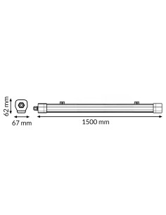 IP65 LED Burdeos Screen 48W 1500mm CCT iSG Lighting 2