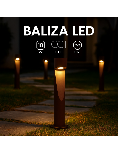 Baliza LED Andru Rust Brown 10W COB 1000lm IP65 IK4 Alumínio
