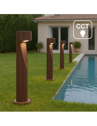 Baliza LED Andru Rust Brown 10W COB 1000lm IP65 IK4 Alumínio