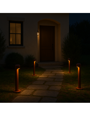 Baliza LED Andru Rust Brown 10W COB 1000lm IP65 IK4 Alumínio