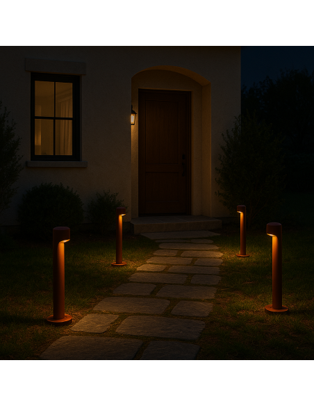 Baliza LED Andru Rust Brown 10W COB 1000lm IP65 IK4 Alumínio