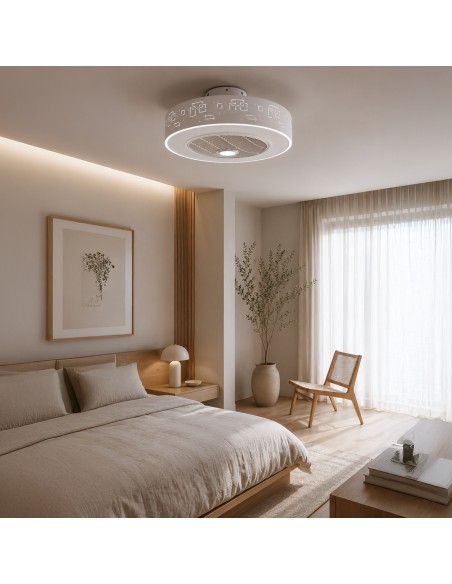 Ventilatore da soffitto LED Plus Sticks CCT con telecomando e App