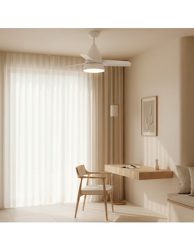 Ventilatore da soffitto LED White Silence con motore DC e telecomando