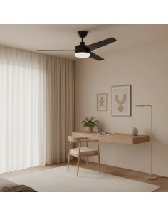 Ventilatore da soffitto LED Black Curve con motore DC e telecomando