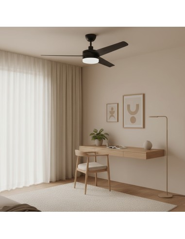 Ventilatore da soffitto LED Black Curve con motore DC e telecomando