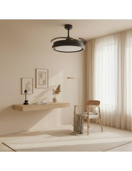 LED Deckenventilator Black II Yeray ø107 cm