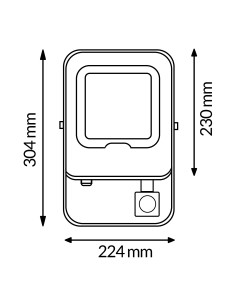 Foco Proyector LED Napoli Plus 100W con Sensor de Movimiento 6000K 2