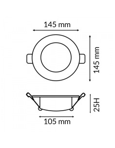 Downlight LED Pro Lass 12W CCT Einbau Aluminium 2