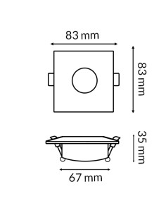 Fixed Square White Ring Infinity Series For Gu10/MR16 2