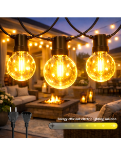 Outdoor String Light with 25 LED Bulbs, 7.5m IP44 2700K