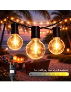 15 Bulb Outdoor LED String Light 7.5M IP44 2700K