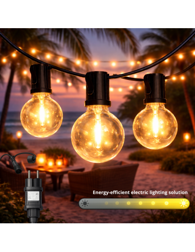 15 Bulb Outdoor LED String Light 7.5M IP44 2700K