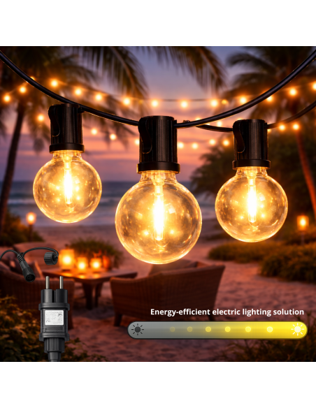 15 Bulb Outdoor LED String Light 7.5M IP44 2700K