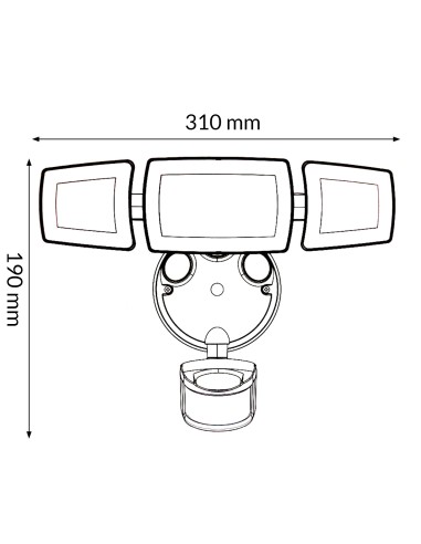 Aplique LED Black Security CCT 45W IP54 com Sensor de Movimento