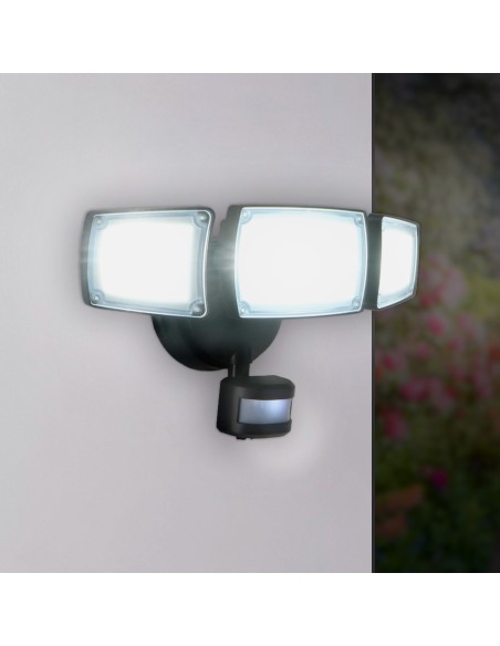 Aplique LED Black Security CCT 45W IP54 com Sensor de Movimento