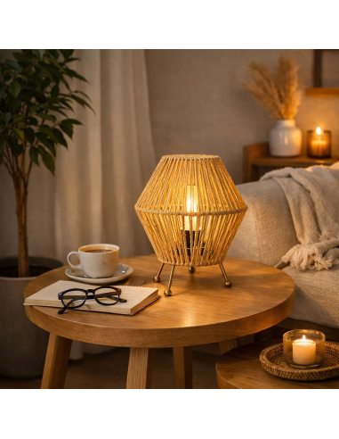 Lampe de table Formentera rotin E27 40W