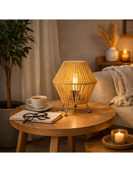 Lampe de table Formentera rotin E27 40W
