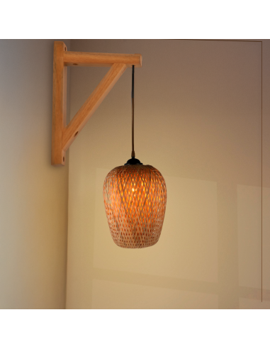 Lâmpara de teto Tabarca ratã natural M LEDME 40W E27