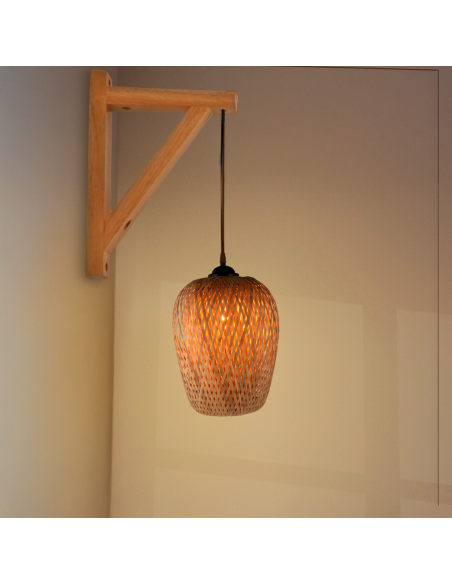 Lampada da soffitto Tabarca rattan naturale M LEDME 40W E27