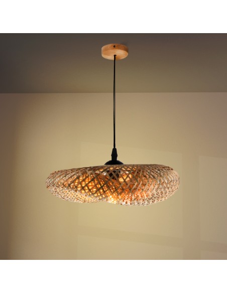 Lâmpara de Teto Ohana Plus M LEDME Rattan E27