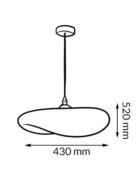 Lâmpara de Teto Ohana Plus M LEDME Rattan E27