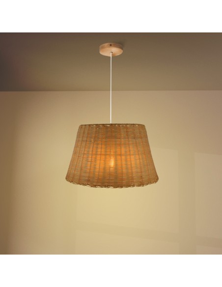 Lâmpara de Teto Sicilia M LEDME com base E27 e material rattan
