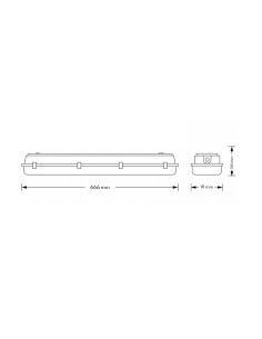 LEDME Waterproof LED Diffuser for Two 600mm T8 Tubes IP65 2