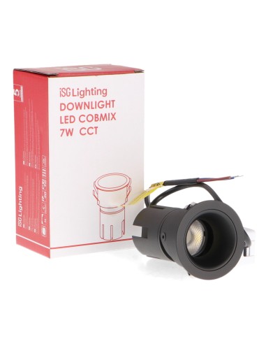 Adjustable LED Downlight Black Cobmix 7W CCT iSG Lighting