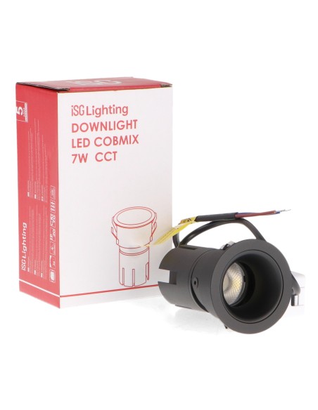 Adjustable LED Downlight Black Cobmix 7W CCT iSG Lighting