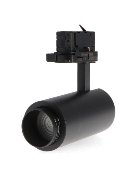 Black Bari LED Track Light 30W Adjustable Optics CCT Flicker-Free