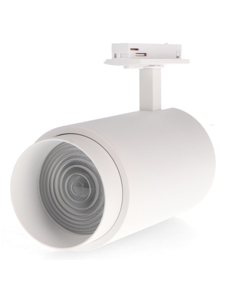 White Bari 30W LED Track Light Adjustable Optics CCT No Flicker