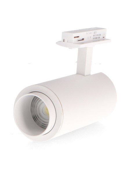 White Bari 30W LED Track Light Adjustable Optics CCT No Flicker