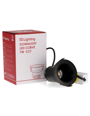 Downlight LED orientabile nero Cobve 5-9W Alluminio