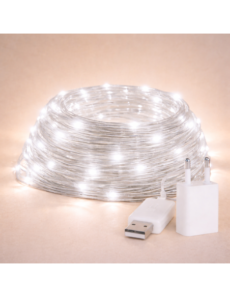 15M 7000K Adjustable Outdoor LED String Light with USB