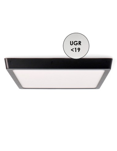 Black Square Surface Panel 25W SMD LED 3CCT Aluminum 300x300mm
