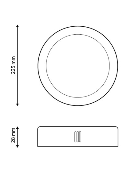 Schwarz runde Aufputz-Panel 20W Cct