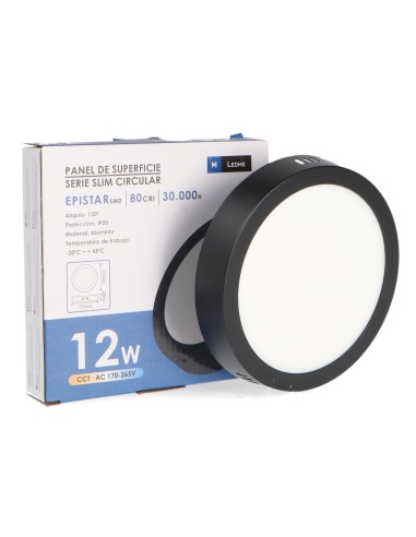Black Surface Circular Panel 12W CCT SMD 2835