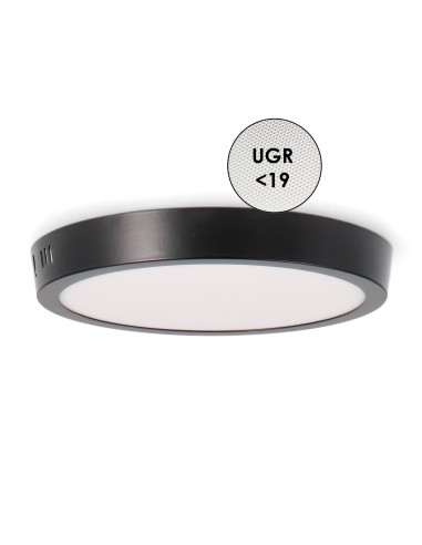 Panneau de surface circulaire noir 6W CCT