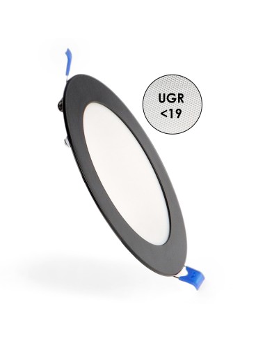 Panel Led Circular Negro 9W CCT Empotrable