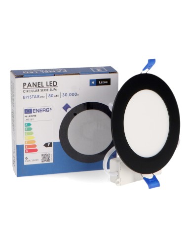 Panel Led Circular Negro 6W CCT Empotrable