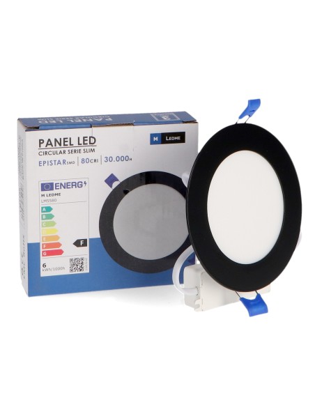 Panel Led Circular Negro 6W CCT Empotrable