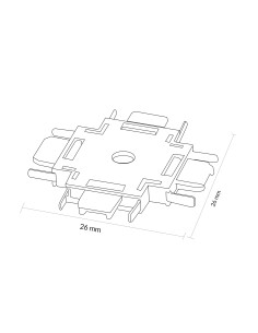 Horizontal X-Union for Magnetic Rail Series 5mm Black 2