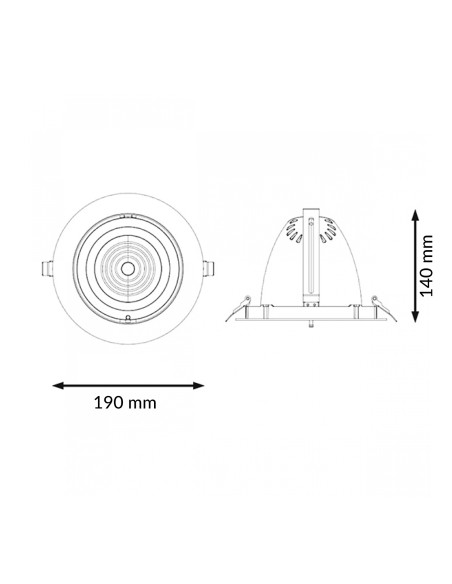 Adjustable LED Downlight Track Black 35W CCT