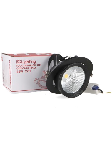 Adjustable LED Downlight Track Black 35W CCT
