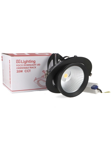 Adjustable LED Downlight Track Black 35W CCT