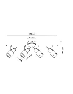 White Series Ceiling Lamp 4 Gu10 M LEDME 2