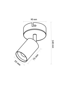 LEDME Series Black Ceiling Lamp 1 GU10 Spot 2