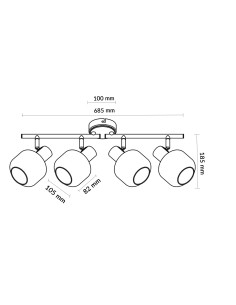 LEDME Glass Series Ceiling Lamp 4 E14 Bulbs M 2