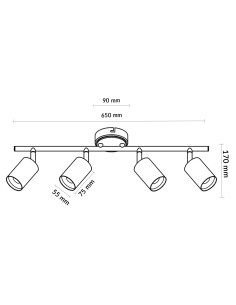 Black Series Ceiling Lamp 4 GU10 M LEDME 2